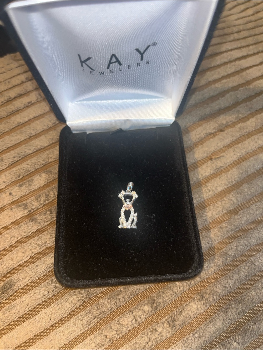 Kay Jewelers Silver Dog Pendant with Sparkling Accents